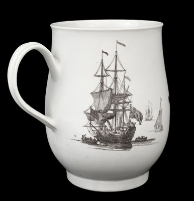 Lot 363 - Worcester. George II commemorative porcelain mug by Robert Hancock circa 1760