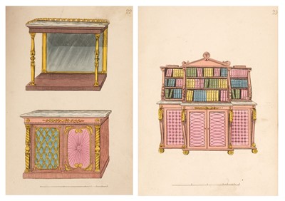 Lot 330 - Furniture Designs. Volume containing 50 plates of furniture designs, circa 1822