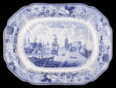 Lot 364 - Bristol Pottery. A Pountney & Allies 'Bristol Views Series' pottery meat circa 1830