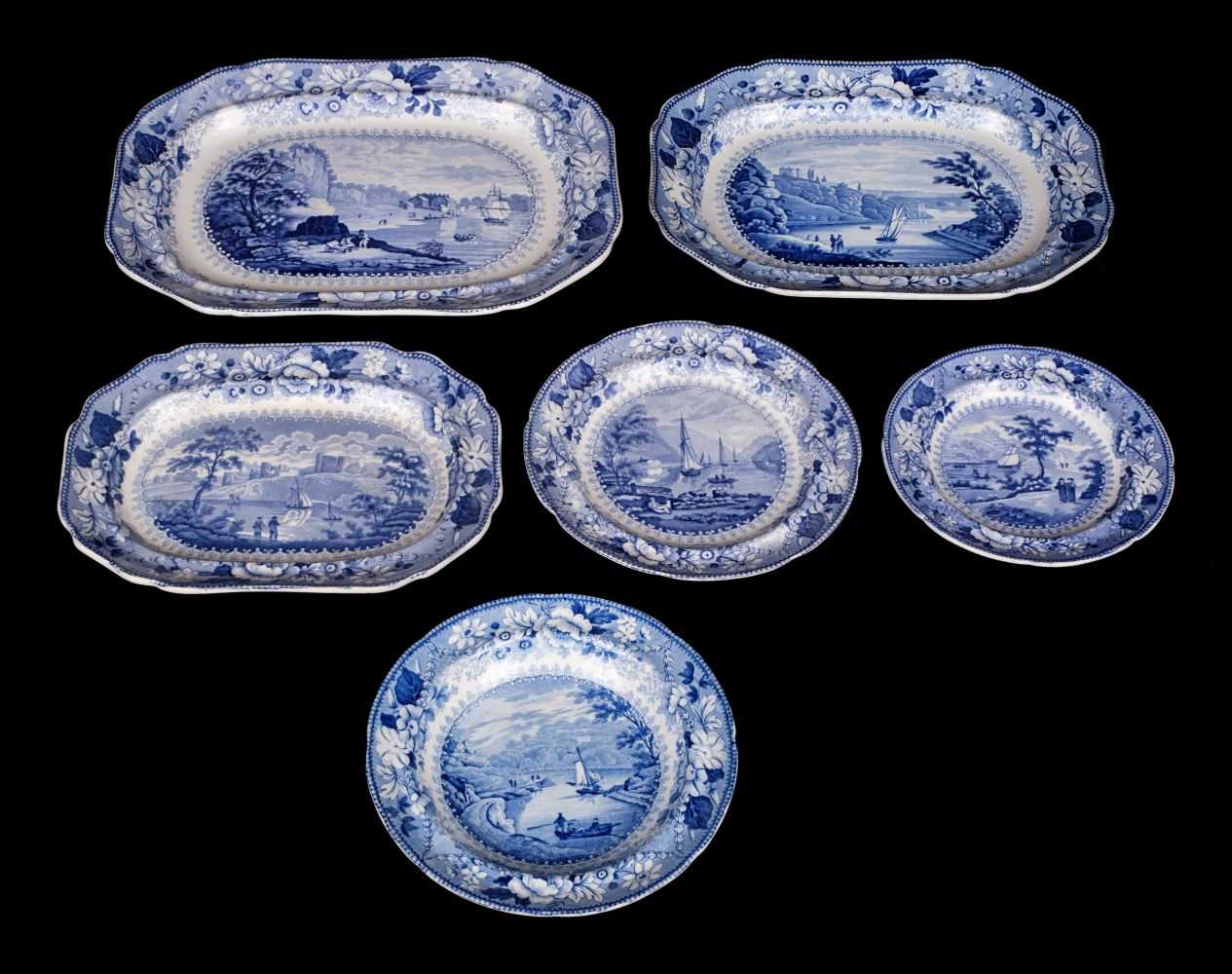 Lot 361 - Bristol Pottery. A Pountney & Allies 'Bristol Views Series' pottery meat plate circa 1830