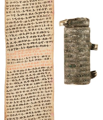 Lot 384 - Ethiopic prayer book. A manuscript Ethiopic prayer book, probably 19th century