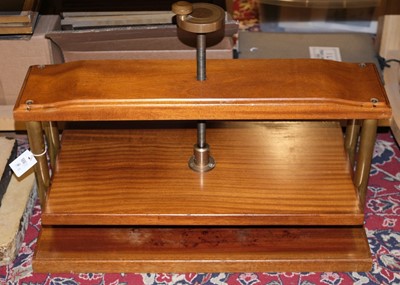 Lot 196 - Bookpress. A modern hardwood bookpress of unconventional design