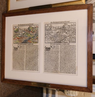 Lot 47 - Polish Towns & Cities. A collection of 22 maps (in 14 frames), 15th - 19th century
