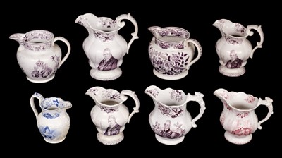 Lot 359 - William IV & Queen Adelaide. A coronation pottery jug, circa 1831, and others related