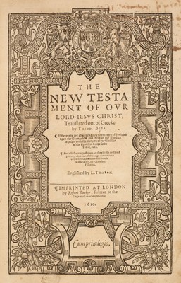 Lot 341 - Bible [English]. [The Bible, that is, the Holy Scriptures ... in the Old and New Testament, 1610]