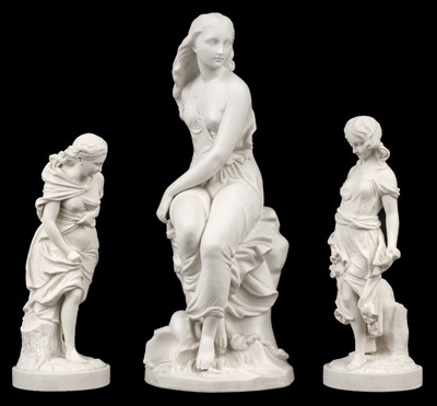 Lot 380 - Minton. A Victorian parian ware figure of Miranda by John Bell (1811-1895)