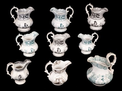 Lot 353 - Queen Victoria. A collection of Queen Victorian commemorative pottery jugs circa 1837