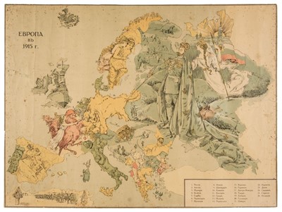 Lot 242 - Propaganda Maps. Levinksy (Vladislav), Europe in 1915 (in Russian), Moscow [1915]