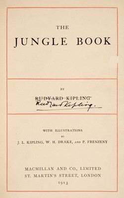 Lot 772 - Kipling (Rudyard). The Jungle Book, 1913 reprint