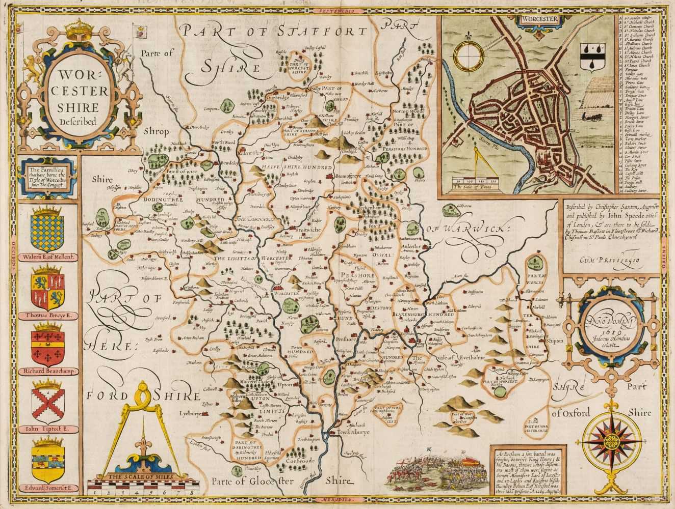 Lot 61 - Worcestershire. Speed (John), Worcestershire Described, Thomas Bassett & Richard Chiswell [1676]
