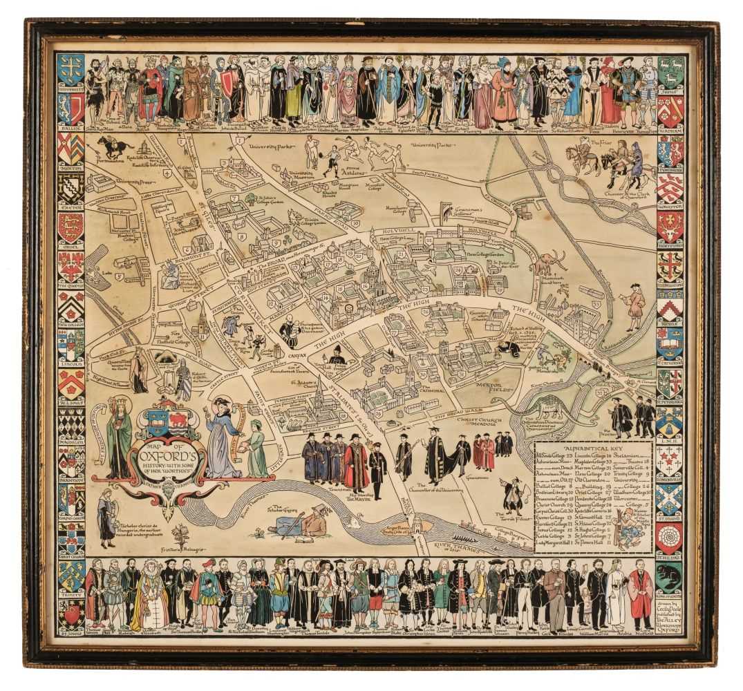 Lot 44 - Oxford. Peele (Cecily), Map of Oxford's History: With some of its Worthies, circa 1934