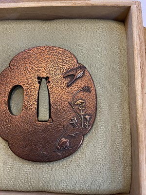 Lot 325 - Japanese Sword Guards. A Japanese bronze tsuba, Meiji period 1868-1912