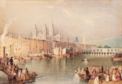 Lot 102 - British School. View of Rouen, circa 1839-1840, watercolour