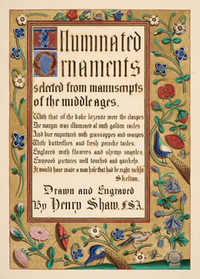 Lot 272 - Shaw (Henry). Illuminated Ornaments Selected from Manuscripts and Early printed Books, 1833