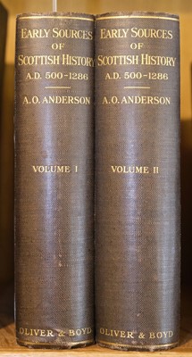 Lot 259 - Anderson (Alan Orr). Early Sources of Scottish History A.D. 500 to 1286, 1922