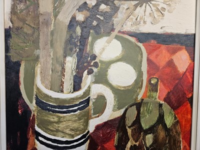 Lot 175 - Fedden, Mary,  Still Life with Artichoke Flowers, 1963, oil on board, signed and dated