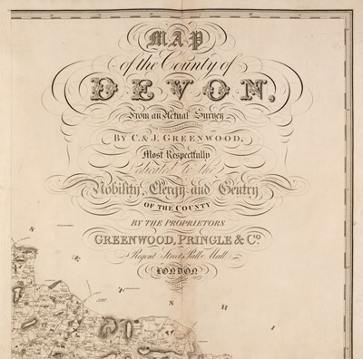 Lot 214 - Devon. Greenwood (C. & J.), Map of the County of Devon from an Actual Survey..., 1827