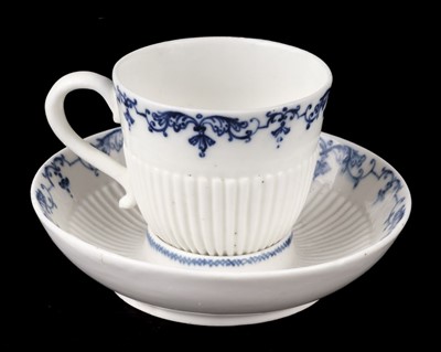 Lot 260 - Saint Cloud. A Saint Cloud trembleuse porcelain coffee cup and saucer circa 1730