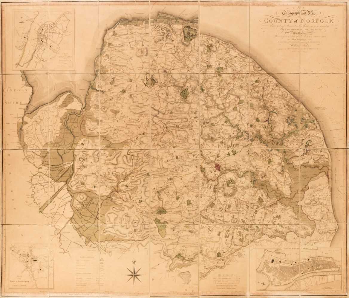 Lot 237 - Norfolk. Donald (T. & Milne T.), A Topographical Map of the County of Norfolk, 1797