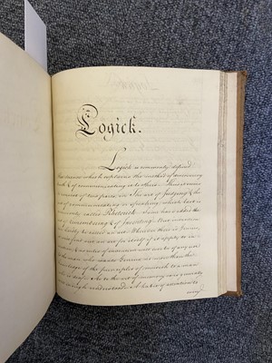 Lot 373 - Beattie (James, 1735-1803). Three manuscript volumes of Beattie’s philosophy lectures