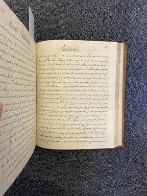 Lot 373 - Beattie (James, 1735-1803). Three manuscript volumes of Beattie’s philosophy lectures