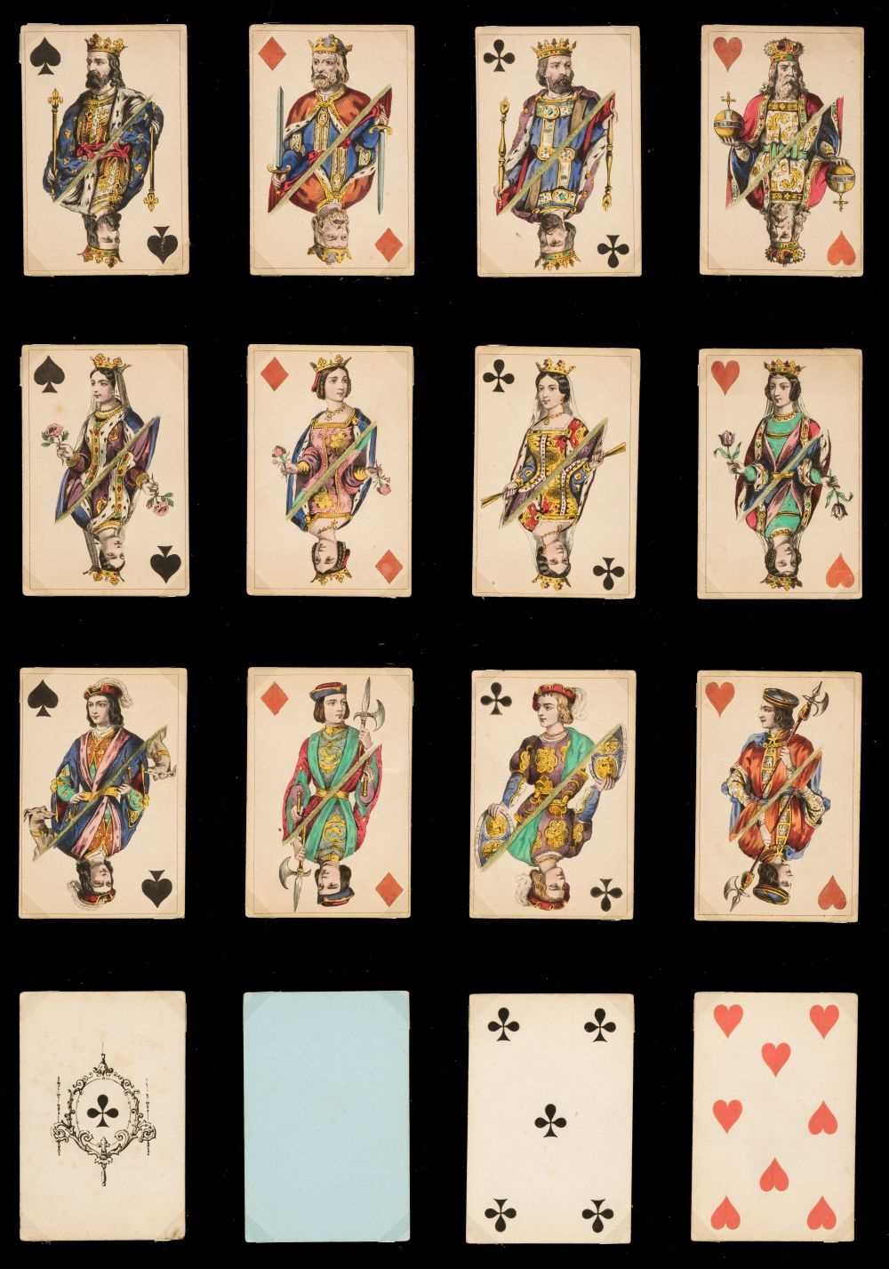 Lot 325 - French playing cards. Troubadour patience, Paris: O. Gibert, circa 1858