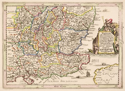 Lot 215 - England & Wales. A collection of  12 maps, 17th - 19th century