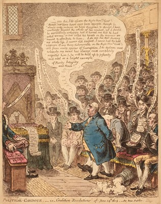 Lot 296 - Gillray (James). Political Candour; - ie - Coalition "Resolutions" H. Humphrey, June 21st 1805
