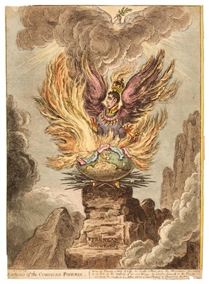 Lot 290 - Gillray (James). Apotheosis of the Corsican Phoenix..., 1808