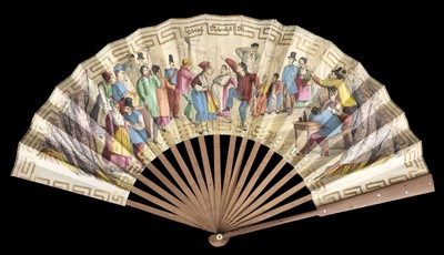 Lot 454 - Caricature fan. Bailes del Candil, Spain, circa 1830