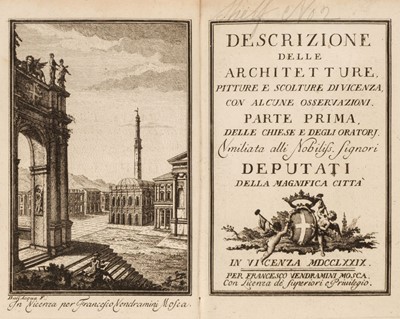 Lot 153 - [Arnaldi, Enea]. Descrizione delle architetture, pitture e scolture di Vicenza..., 1779