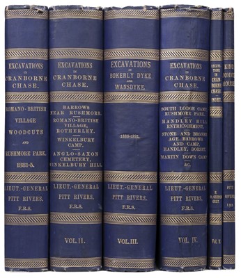 Lot 342 - Pitt-Rivers (Augustus). Excavations in Cranborne Chase, 5 volumes, 1887-1905