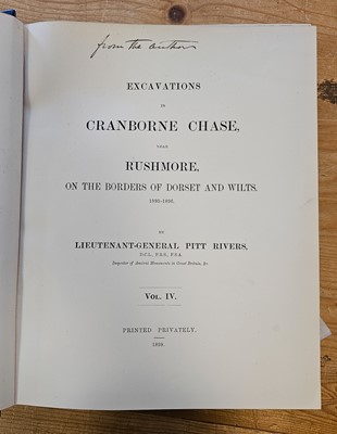 Lot 342 - Pitt-Rivers (Augustus). Excavations in Cranborne Chase, 5 volumes, 1887-1905