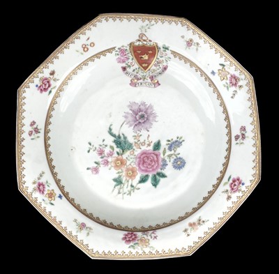 Lot 10 - Plate. Chinese famille rose porcelain plate, Qianlong, circa 1775