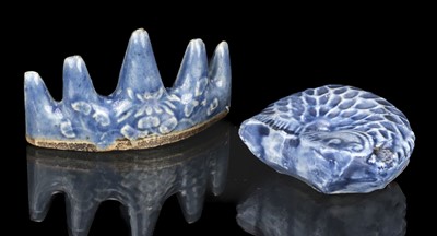 Lot 190 - Korean Porcelain Brush Rest and a Korean Porcelain Water Dropper, 19th century