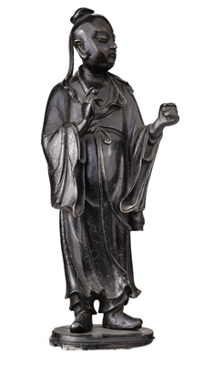 Lot 80 - Chinese bronze figure of Lu Dong Bin, Ming Dynasty (1368-1644)