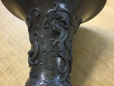 Lot 76 - Vase. Chinese archaic bronze Gu-shaped vase, early Qing Dynasty (17th/18th century)