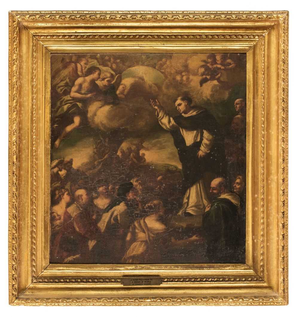 Lot 40 - After Luca Giordano (1634-1705). Sermon of St. Vincent Ferrer, later 17th century, oil on canvas