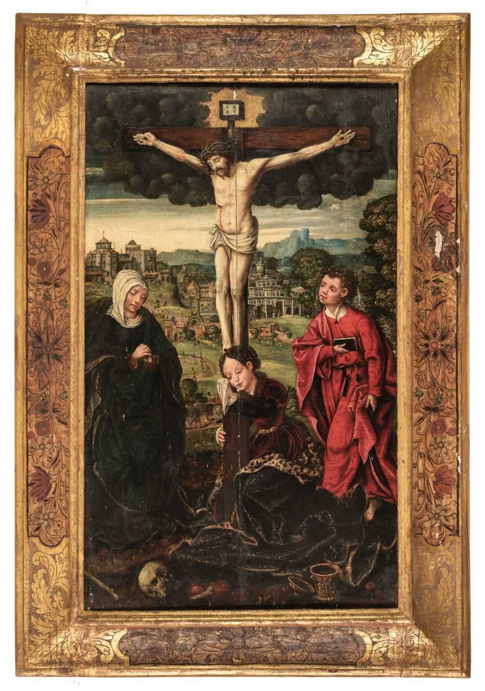 Lot 33 - Circle of Lucas Cranach the Elder, The Crucifixion, oil on panel, circa 1530