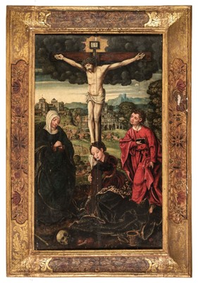 Lot 33 - Circle of Lucas Cranach the Elder, The Crucifixion, oil on panel, circa 1530