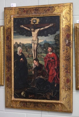 Lot 33 - Circle of Lucas Cranach the Elder, The Crucifixion, oil on panel, circa 1530