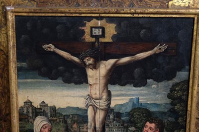 Lot 33 - Circle of Lucas Cranach the Elder, The Crucifixion, oil on panel, circa 1530