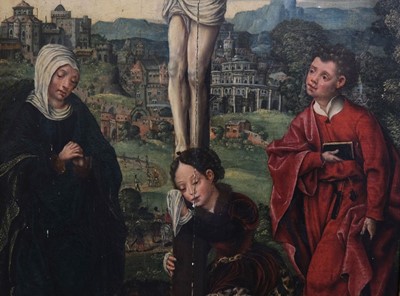 Lot 33 - Circle of Lucas Cranach the Elder, The Crucifixion, oil on panel, circa 1530