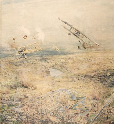 Lot 66 - Wyllie (William Lionel, 1851-1931). Aerial view over the Western Front circa 1915