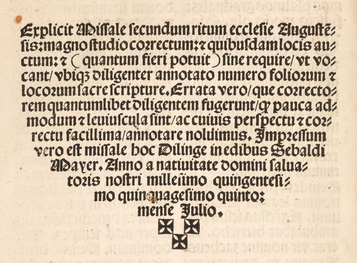 Lot 19 Missal (Augsburg Use). Missale secundum ritum