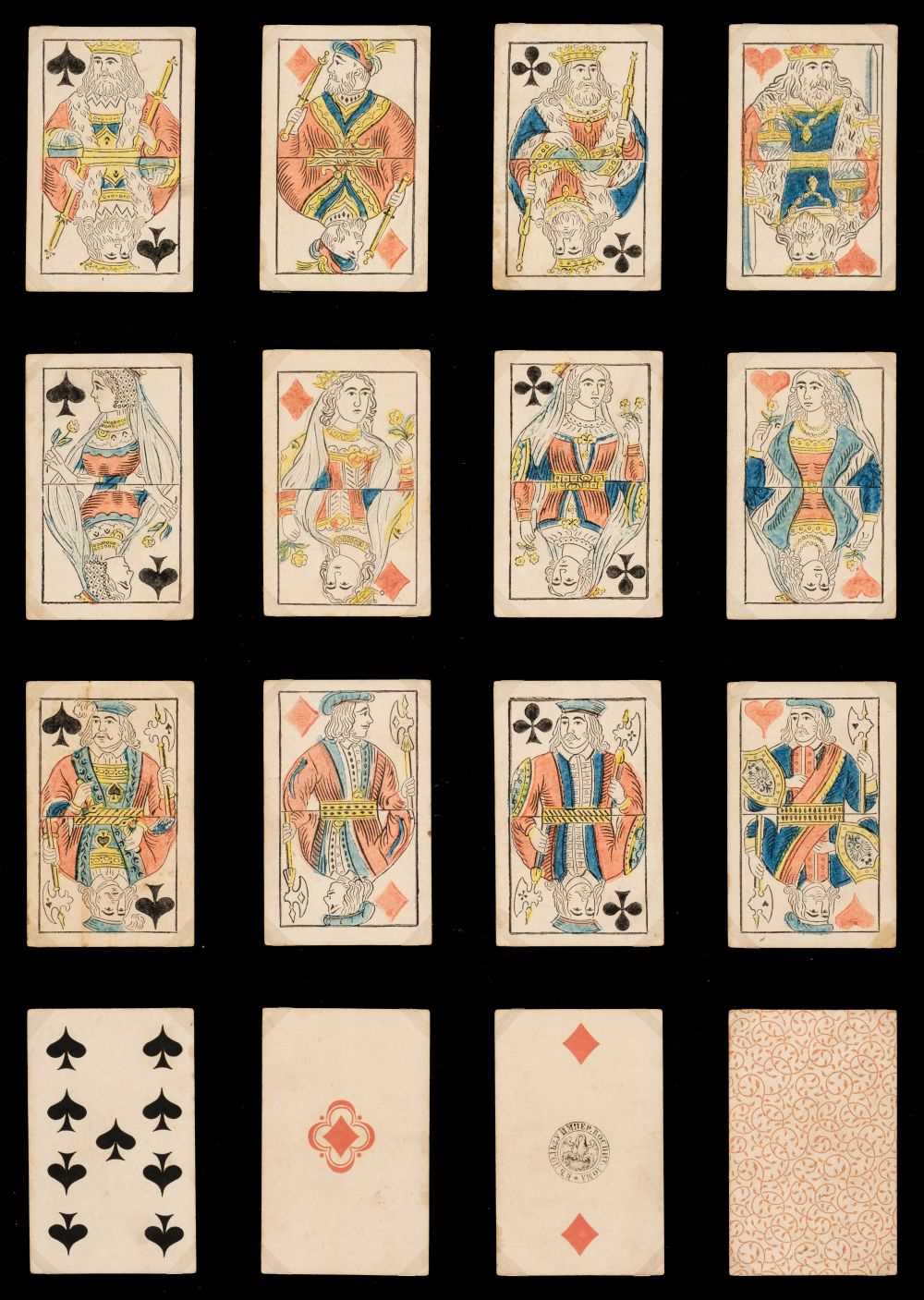 Lot 332 - Russian playing cards. Russian XP9 pattern, Imperial Playing Card Factory, circa 1850, & 2 others