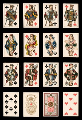 Lot 330 - Russian playing cards. Non-standard deck, Imperial Playing Card Factory, circa 1870, & 1 other