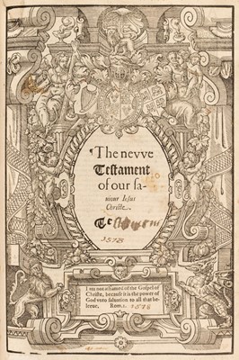 Lot 227 - Bible [English]. The Holy Byble, conteynyng the Olde Testament, and the New, 1578