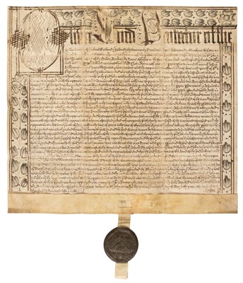 Lot 91 - Cromwell (Oliver, 1599-1658). Great Seal of the Commonwealth, attached to a vellum document, 1658