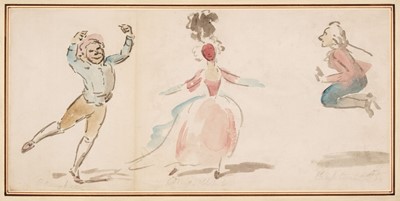 Lot 26 - Dance (George, 1741-1825). Three Dancing Figures, watercolour on laid paper